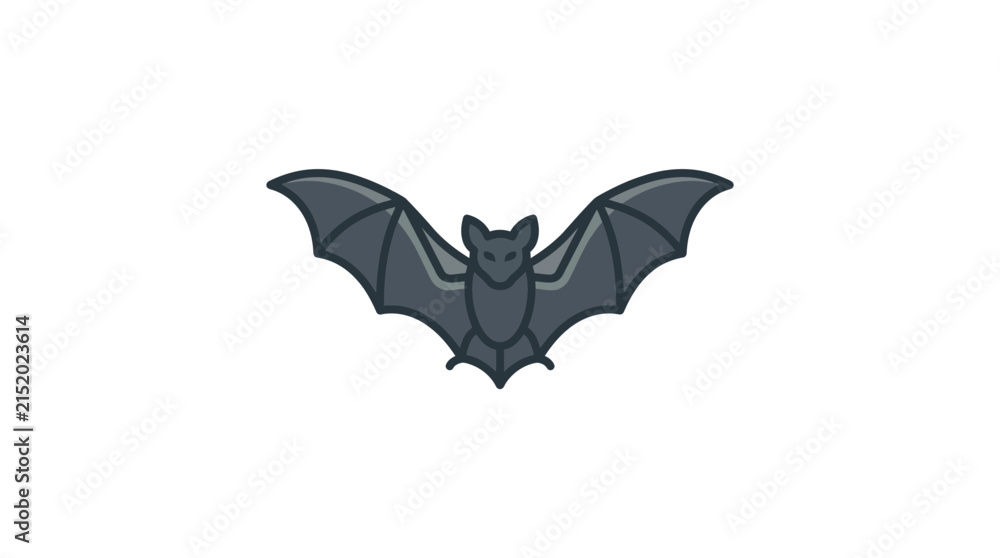 Fototapeta premium Flying gray bat icon.