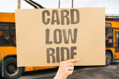 Bild auf Leinwand "Card low ride" A nearly empty transit balance makes the end of the trip uncertain