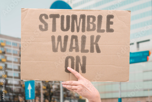Obraz na płótnie "Stumble walk on" Pretending a trip was intentional to avoid embarrassment
