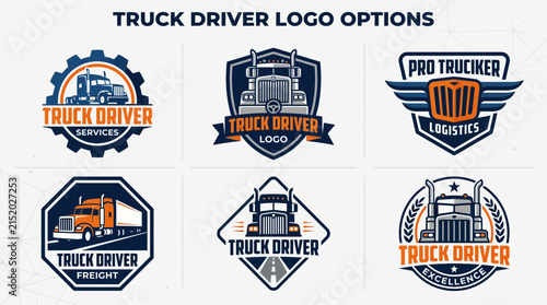 Trucking and logistics company logo design options.