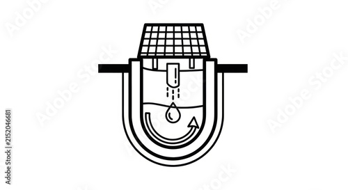 Fotografía Industrial wastewater treatment system diagram.
