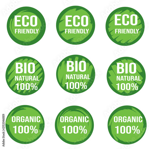 set of green labels