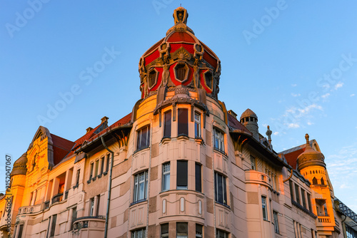Architectural detail in Szeged, Hungary, Europe