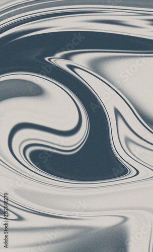Quadro su tela Monochrome gray liquid marble background with dark swirling lines and film grain texture offers sophisticated aesthetic for elegant branding materials