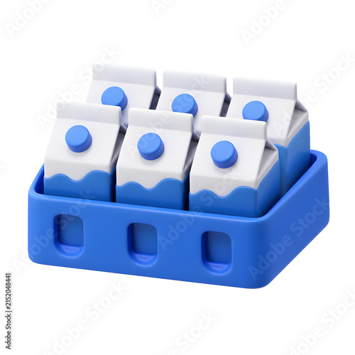 Back to School Season Peak carton dairy beverage containers arranged in blue plastic crate.