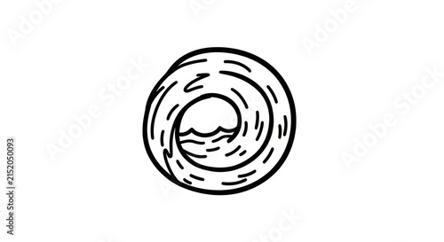 Simple black and white circular design.