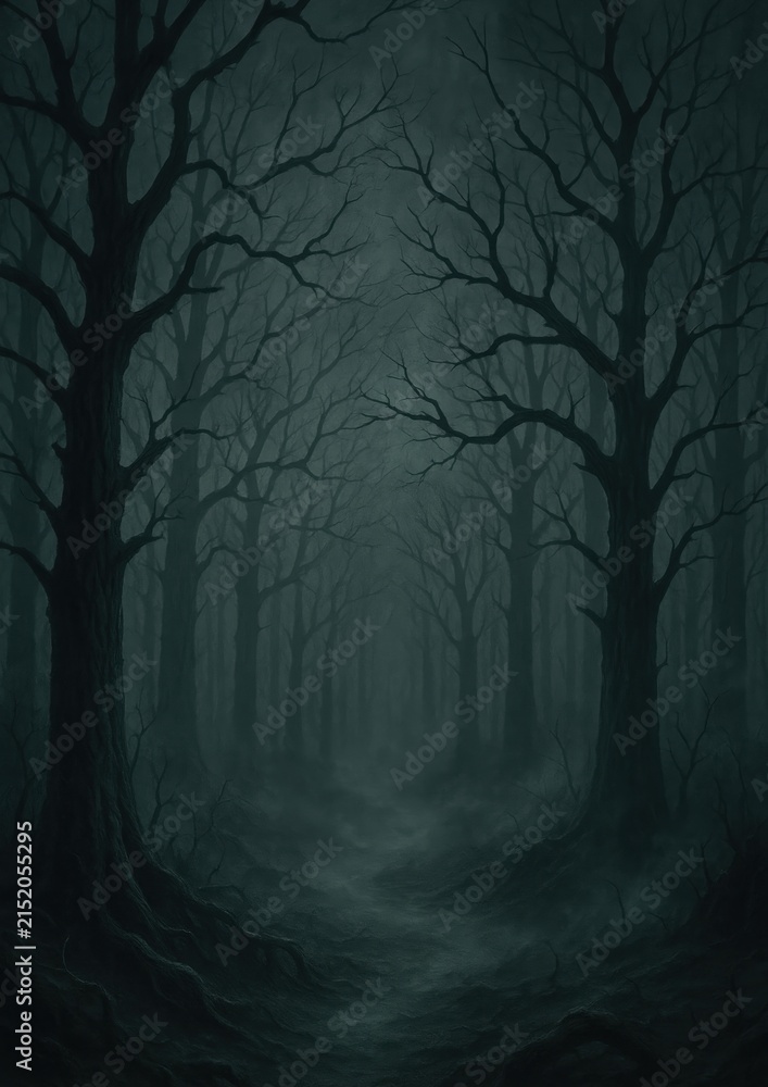 Obraz premium Eerie forest path wallpaper