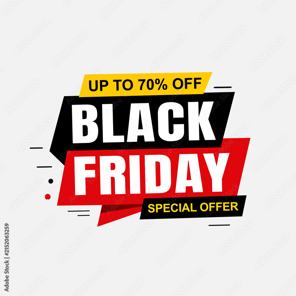 Fototapeta premium Black Friday Special Offer Tag Vector Template