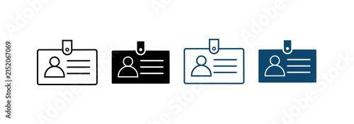 Personal ID card icon set. Employee identification card.