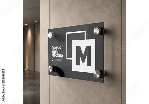 Acrylic Sign Mockup for Business Presentation and Commercial Design