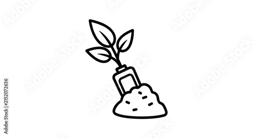 Photography Sprouting plant in a plastic bottle.