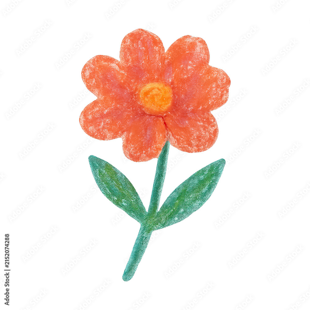 Fototapeta premium PNG Hand-drawn orange flower illustration.