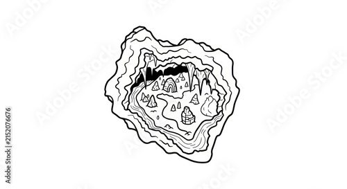 Photography Black and white illustration of agate.