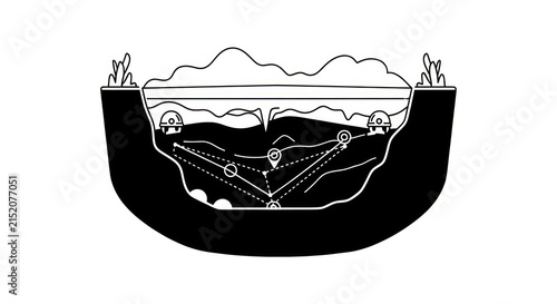 Фотография Geological cross-section diagram illustration.