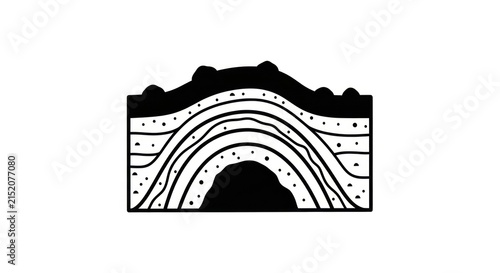 Quadro su tela geology layers of earth strata.