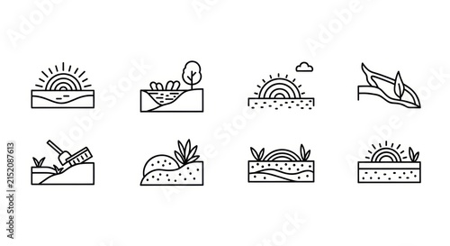 Canvas Print Eco friendly icons for sustainable living.