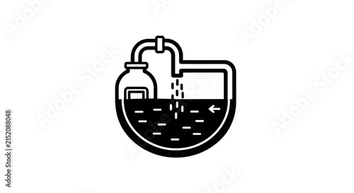 Cuadro en lienzo Industrial liquid processing system icon.