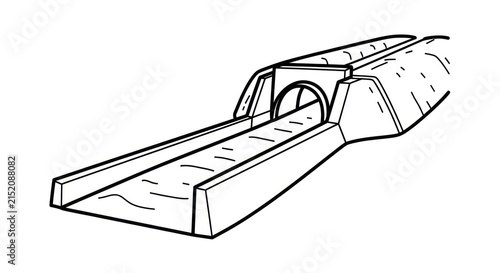 Fotografía Industrial metal conveyor belt system.