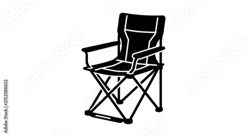 Bild auf Leinwand Portable folding camping chair outdoor seating icon.