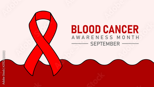 Blood Cancer Awareness Campaign Red Ribbon September Background
