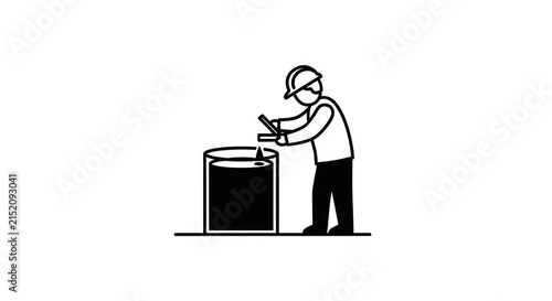 фотографія Man wearing safety gear working industrially.