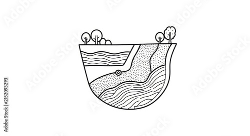 Canvas Print Simple illustration of a bowl of water.