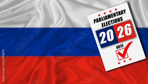Fotografie Russia parliamentary elections with flag in the background