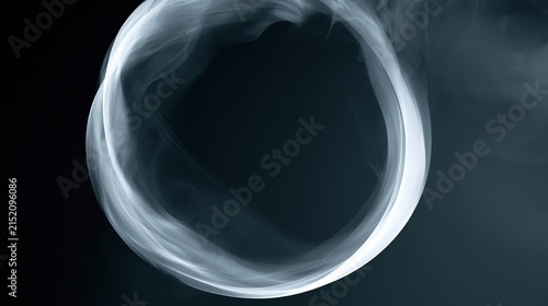 Perfect Translucent Smoke Ring on Dark Background