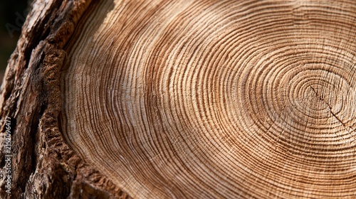 Naklejka Detailed Tree Stump Annual Rings Wood Texture