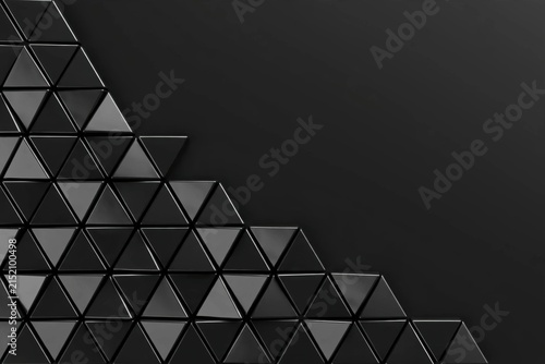 Geometric Black Triangles Abstract Background Pattern.