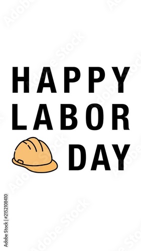 happy labor day with helmet icon