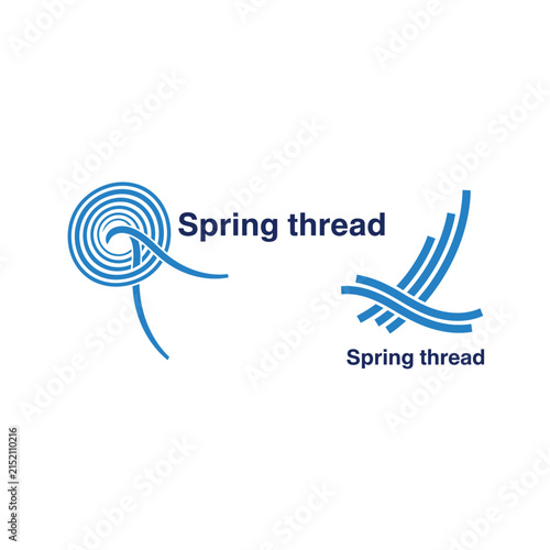 Spring thread icons for textile and fiber manufacturing