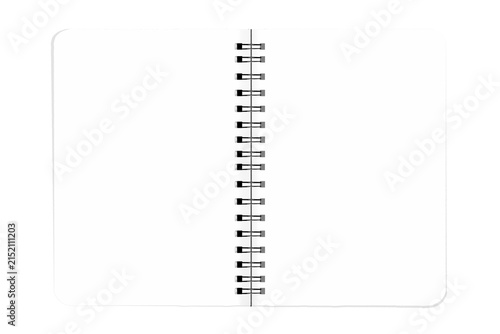 Fotografía Spiral Notebook Isolated on Transparent Background, Blank Open Notepad with Line