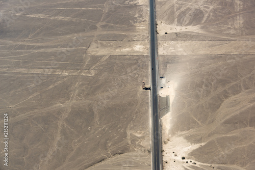 Aerial View Over Nazca Lines and City, Peru
