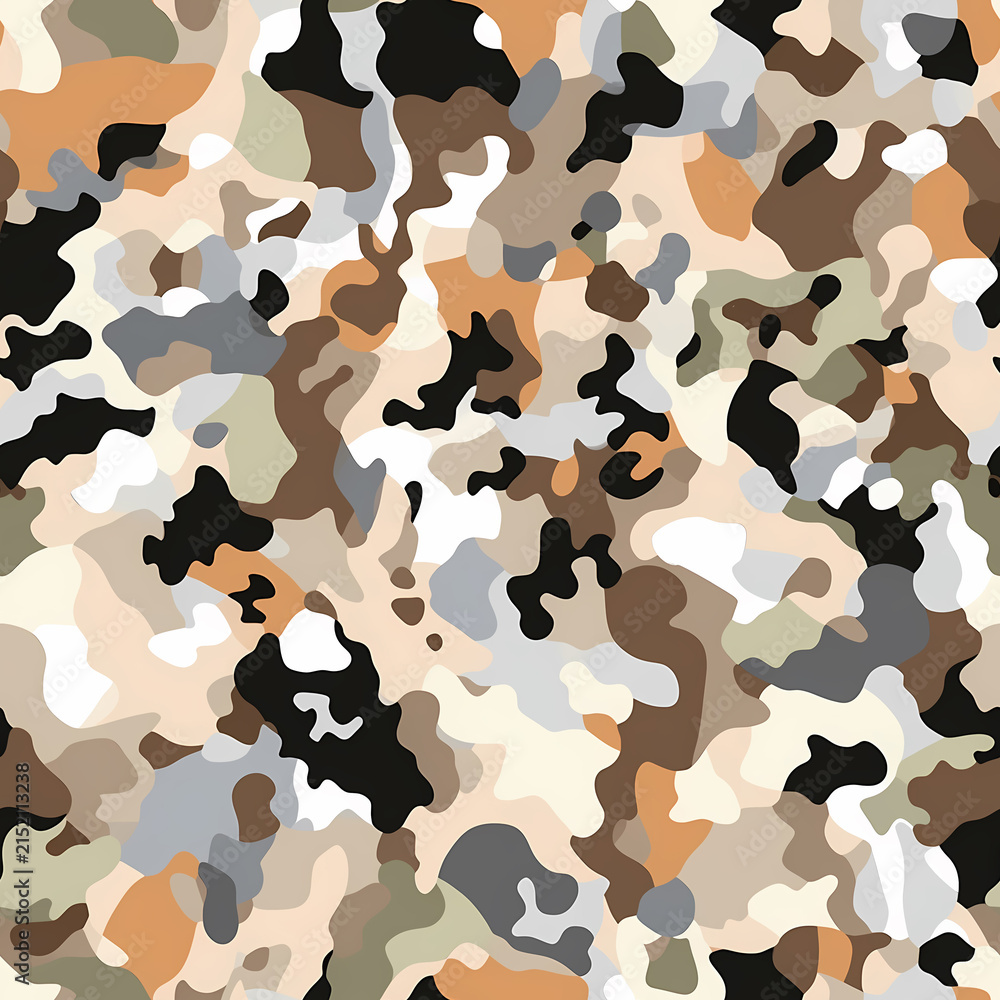 Naklejka premium Seamless Light Desert Sand Camouflage Background Vector