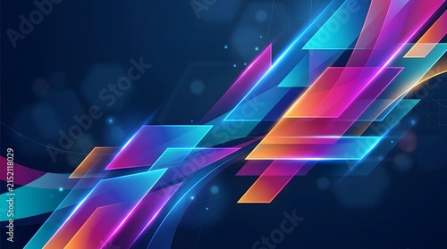 Vibrant geometric gradient shapes abstract corporate background