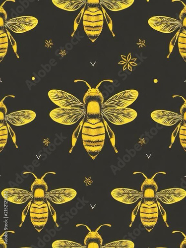 seamless bee pattern
