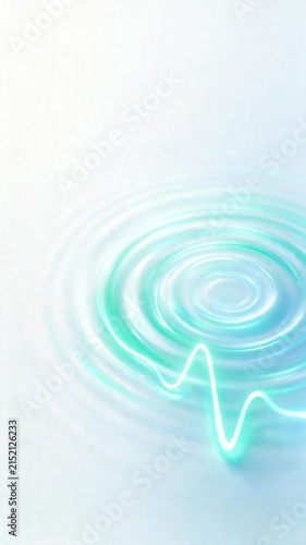 Concentric Pulse Waves on White Medical Background