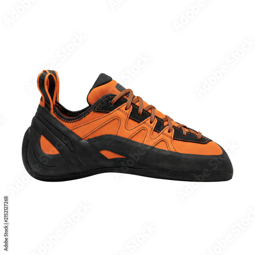 Fotografía Orange and black climbing shoe designed for bouldering and sport climbing