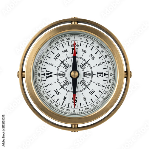 Konstfotografi Vintage brass compass with detailed nautical markings and directional indicators