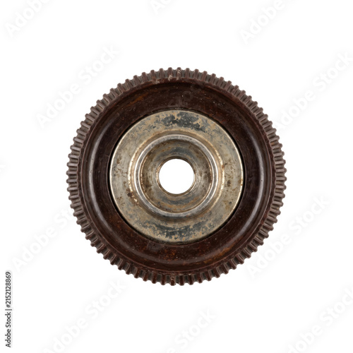 Bild auf Leinwand Vintage bakelite gear with metal insert and central hole