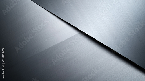 Abstract Brushed Metal Texture Background with Diagonal Shadow