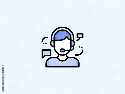 Person wearing headset engaged in a video call or online communication