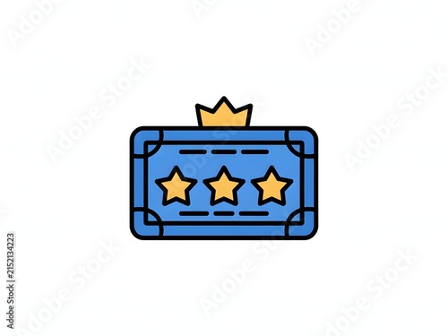 Vintage-style cassette tape with colorful play buttons and crown emblem