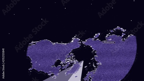 Sweeping radar wedge revealing northern map in space, drawing flight arcs toward HKG-ANC 8170 KM