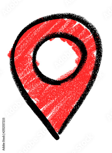 Location Pin Icon Colorful Crayon Chalk Drawing Doodle PNG Transparent