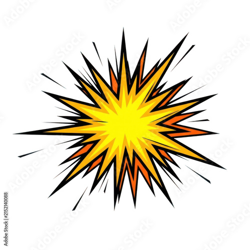 Comic book style star burst explosion graphic