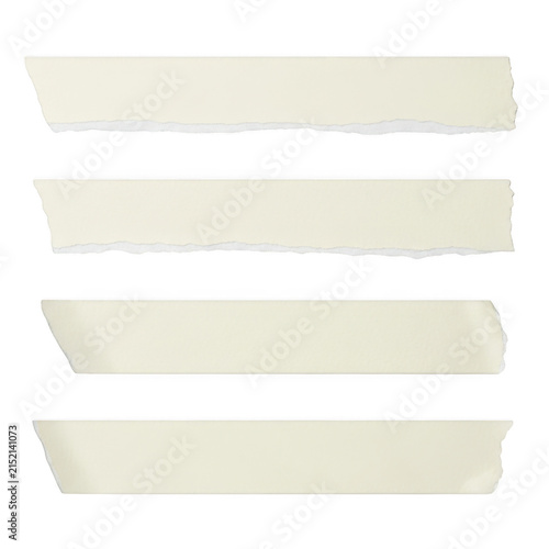 Set of adhesive paper masking tape strips