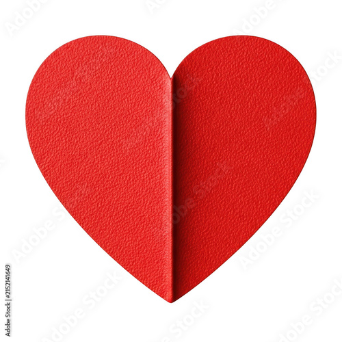 Red glitter heart shape paper decoration