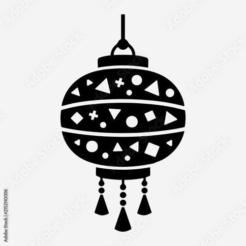 Ornamental Hanging Lantern Silhouette Icon